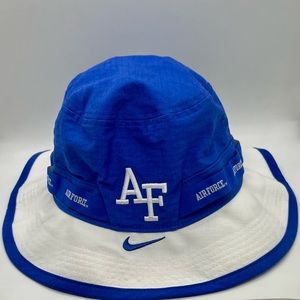 Nike Dri-fit Air Force Blue/white Bucket/safari Hat.  Ct0253-480 Sz Large